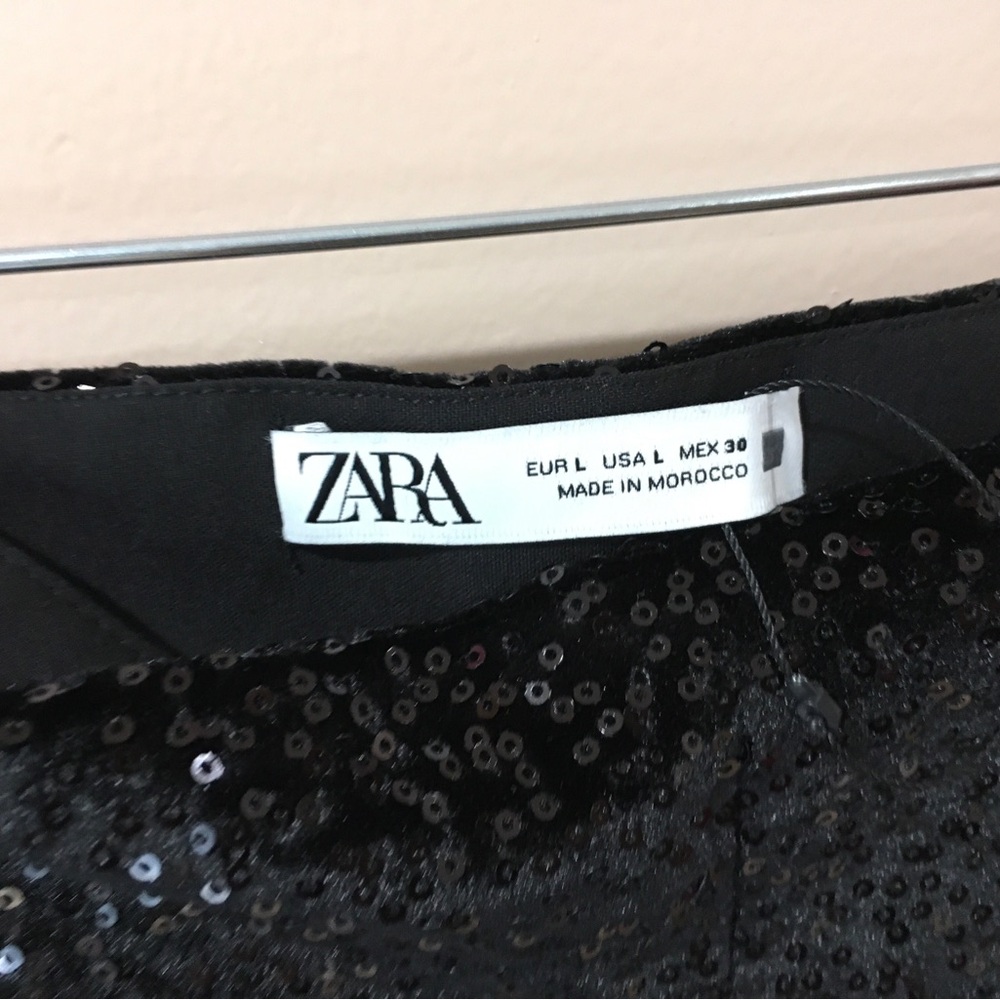 ZARA Elegant Black Sequin Women's Pants - Picture 11 of 11